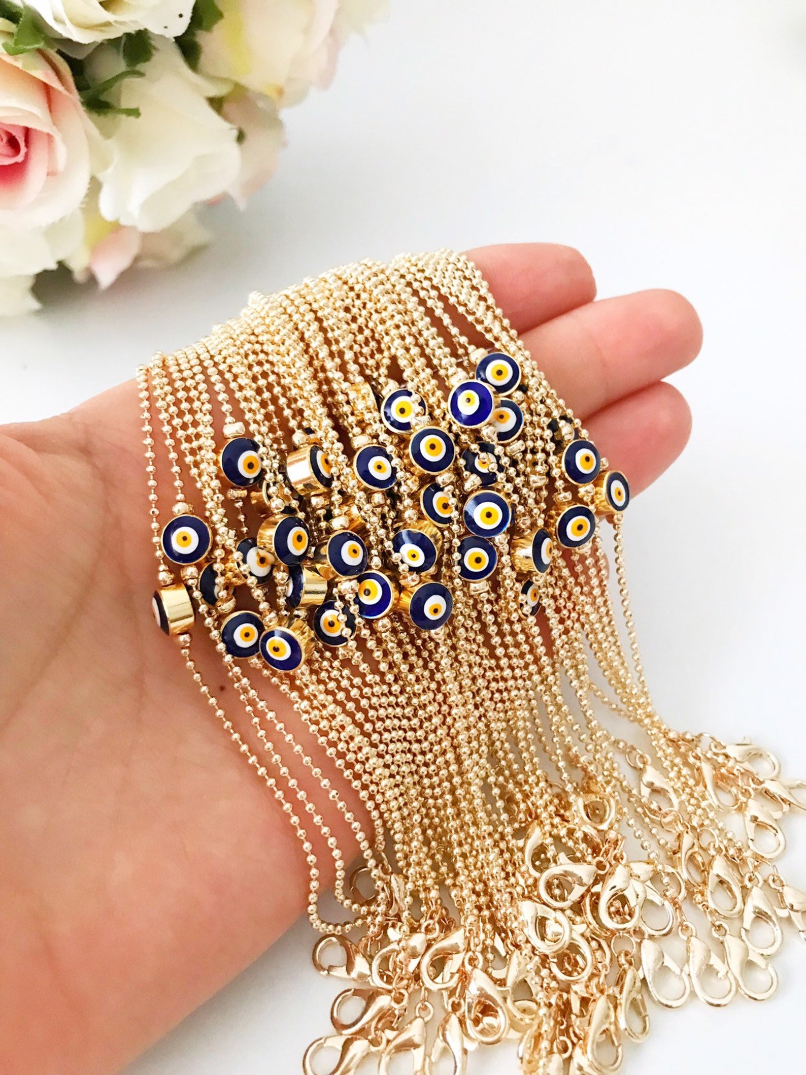 Evil Eye Bracelet Gold Evil Eye Jewelry Gold Chain Bracelet Etsy