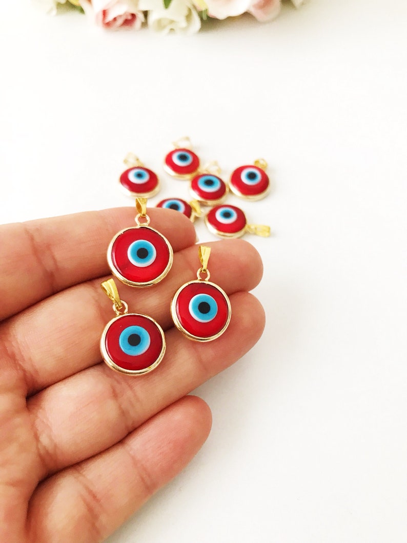 Evil Eye Bead Red Evil Eye Bead Murano Bead Glass Evil Eye Etsy
