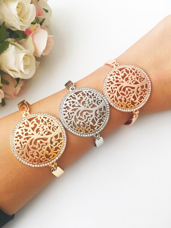Rose gold shop bracelet etsy
