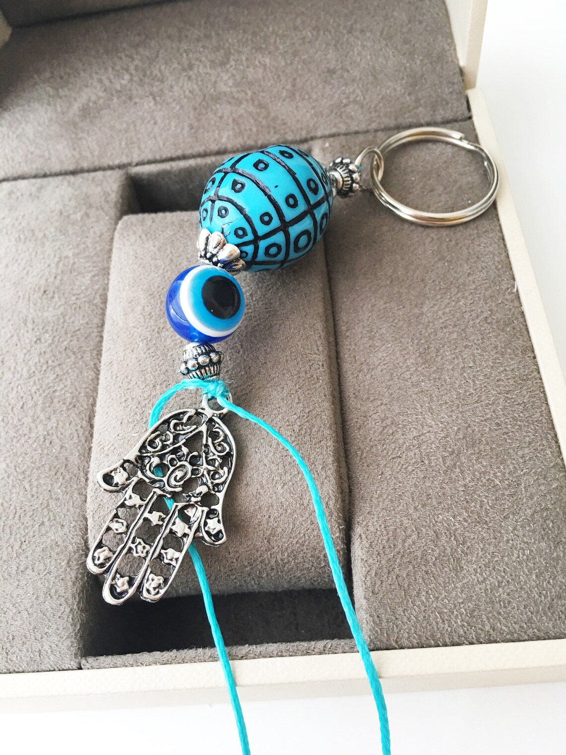 Evil Eye Keychain Boho Keyring Turkish Evil Eye Bag Charm Etsy