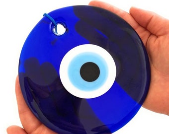 Evil eye bead, 15cm, turkish evil eye bead, blue glass evil eye, evil eye wall hanging, greek evil eye, large evil eye bead, home decoration