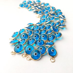 Evil eye charm, bulk set 100 pcs, evil eye beads, turquoise evil eye charms, wholesale evil eye, evil eye necklace charm, jewelry diy image 8