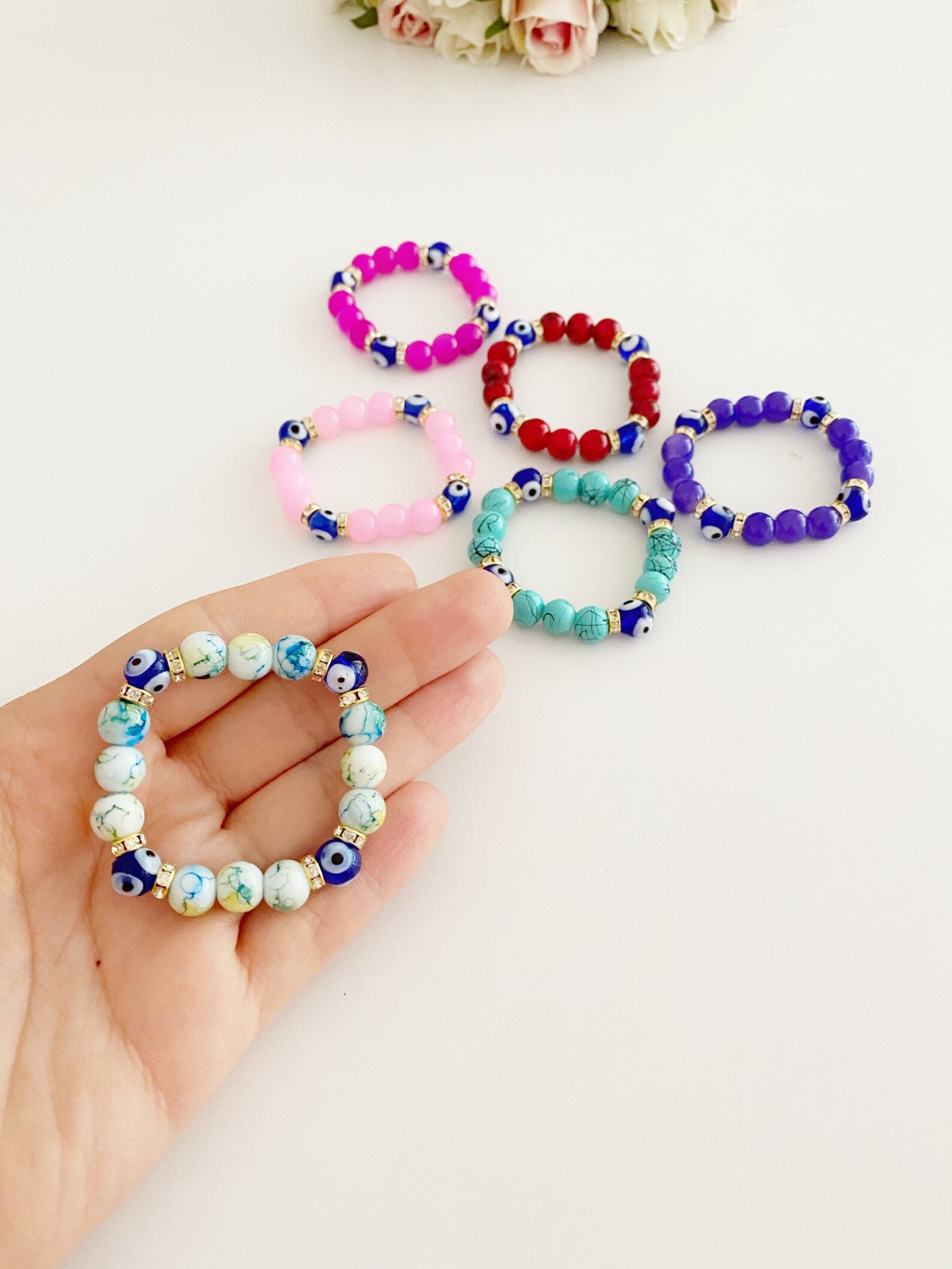 Baby Evil Eye Bracelet Evil Eye Bracelet Glass Eye Bead Etsy