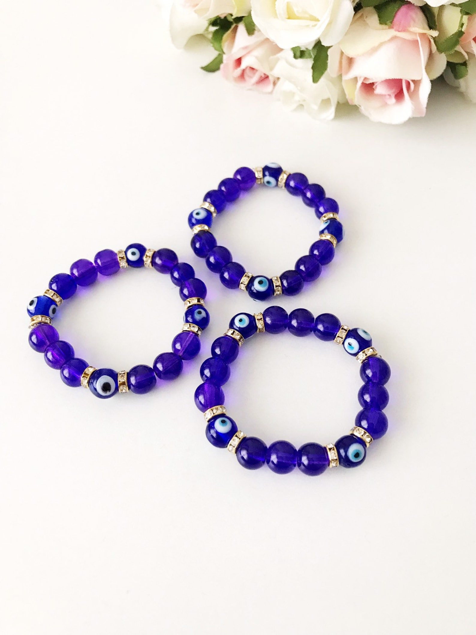 Baby Evil Eye Bracelet Evil Eye Bracelet Glass Eye Bead Etsy