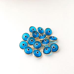 Evil eye charm, bulk set 100 pcs, evil eye beads, turquoise evil eye charms, wholesale evil eye, evil eye necklace charm, jewelry diy image 5