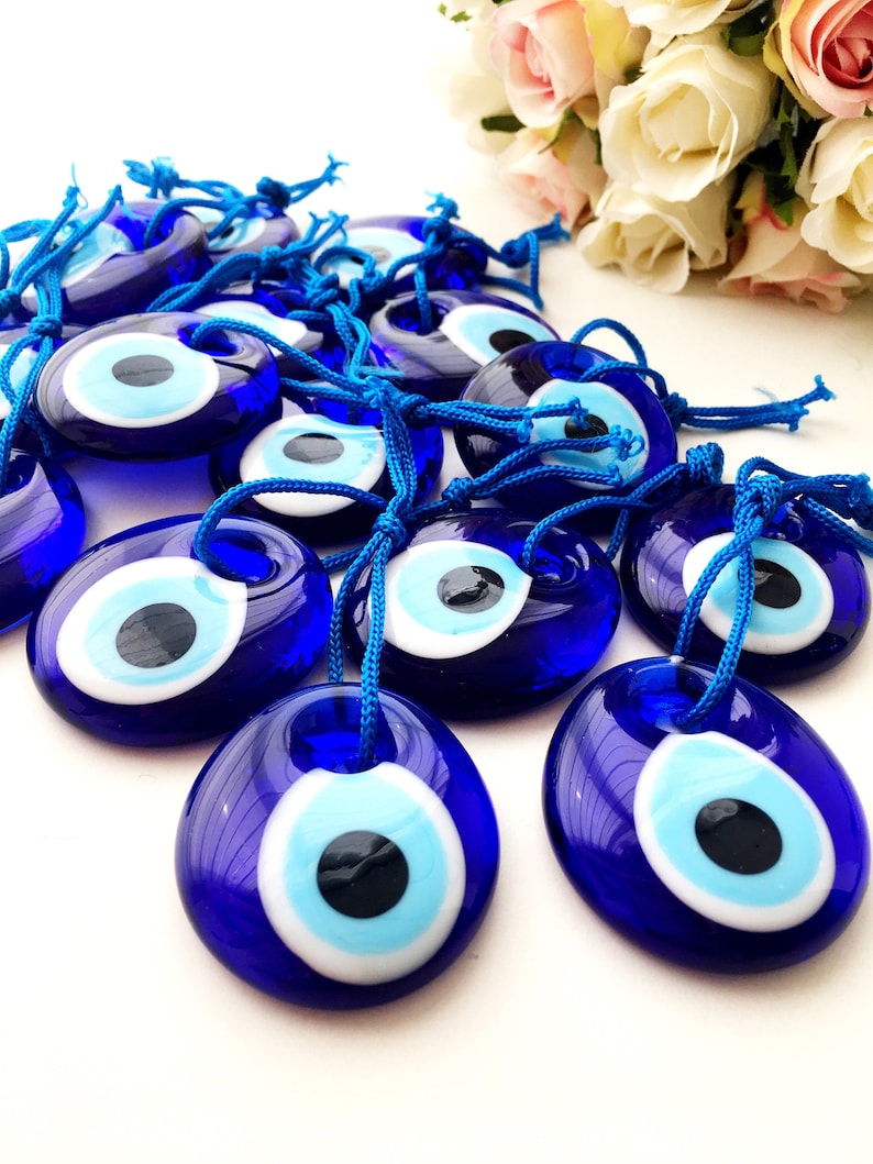 100 pcs blue evil eye charm beads 4.5cm evil eye charm glass evil eye beads turkish evil eye nazar boncuk maldeojo beads nazar b image 3