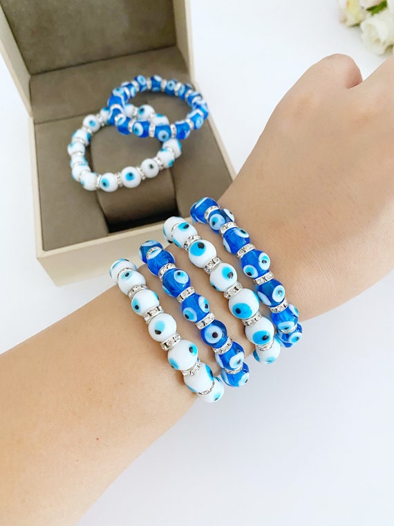 Blue eye bead on sale bracelet
