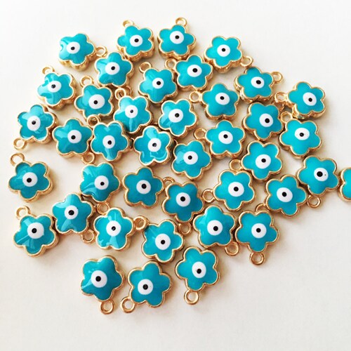 5 Pcs Four Leaf Clover Evil Eye Pendant Four Leaf Clover Etsy