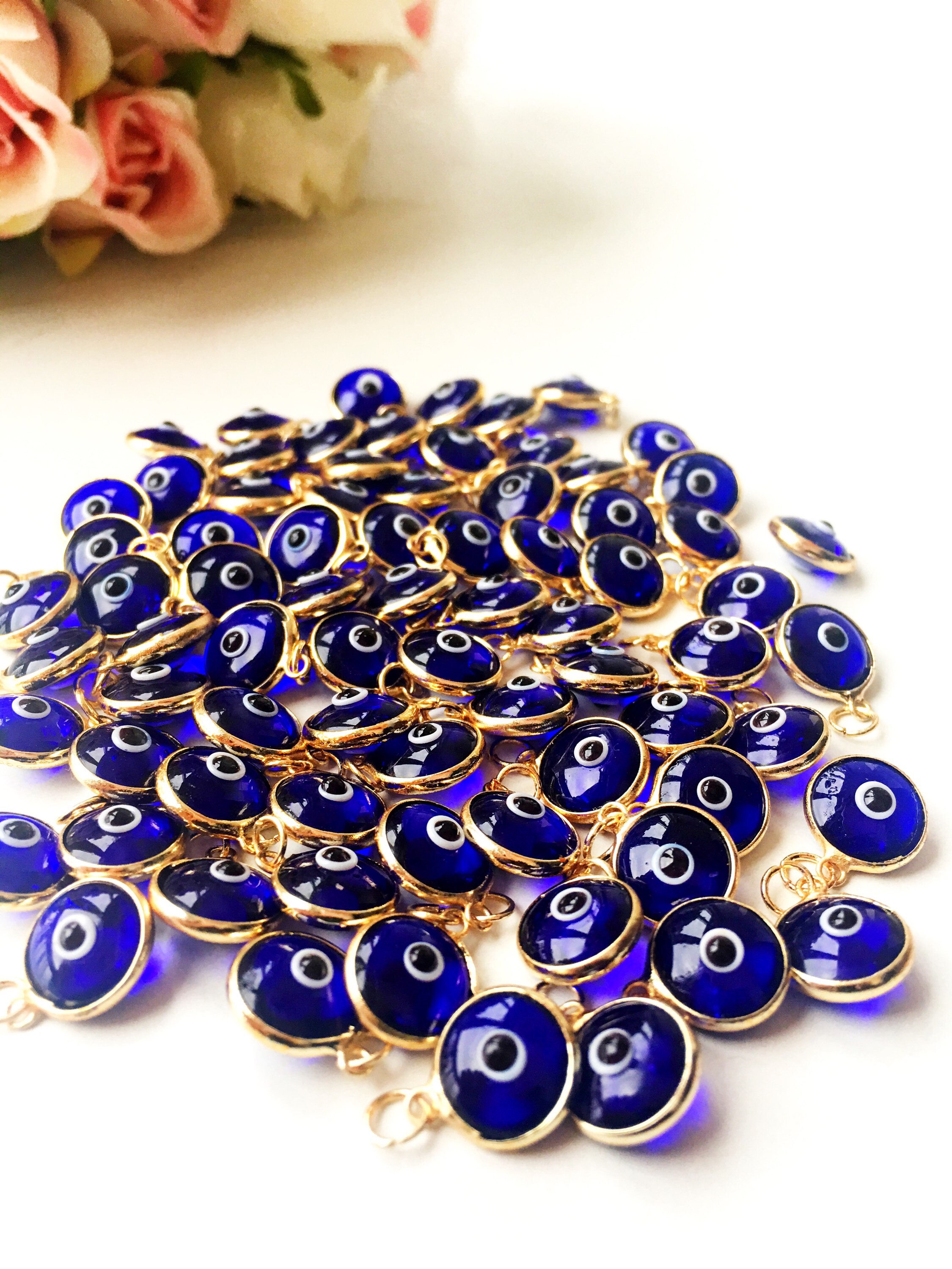 Evil Eye Charm Blue Evil Eye Beads Glass Evil Eye Charms Etsy