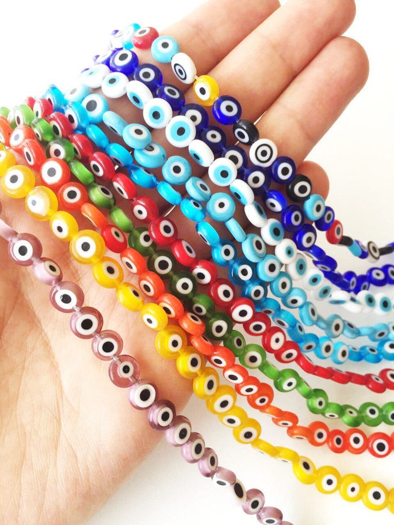 8mm Evil Eye Beads Turkish Evil Eye Blue Evil Eye Glass Etsy