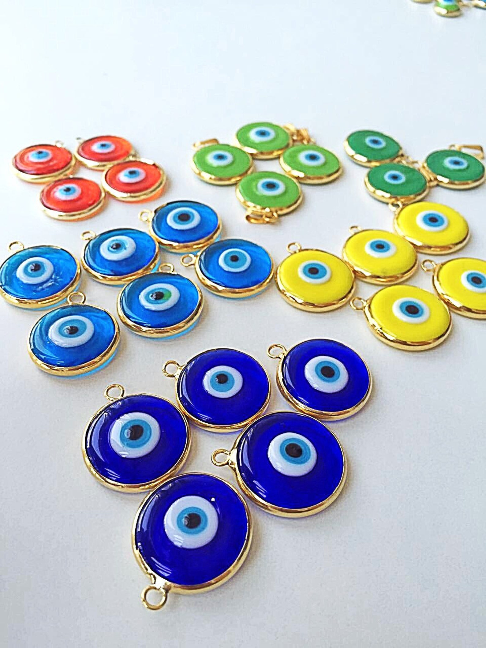 SALE 22mm Glass Evil Eye Charms Translucent Opaque Evil Eye Etsy