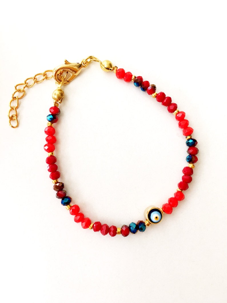 Evil Eye Bracelet Red Beaded Bracelet Miyuki Beads Bracelet Etsy