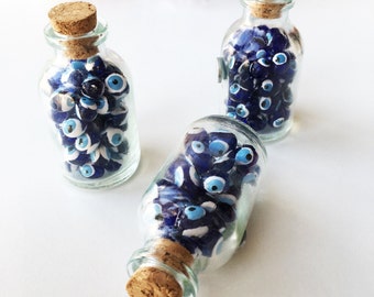 Evil eye magnet, unique wedding favor, evil eye bottle magnet, evil eye wedding favor, rustic wedding decor, evil eye beads