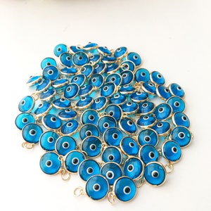 Evil eye charm, bulk set 100 pcs, evil eye beads, turquoise evil eye charms, wholesale evil eye, evil eye necklace charm, jewelry diy image 2