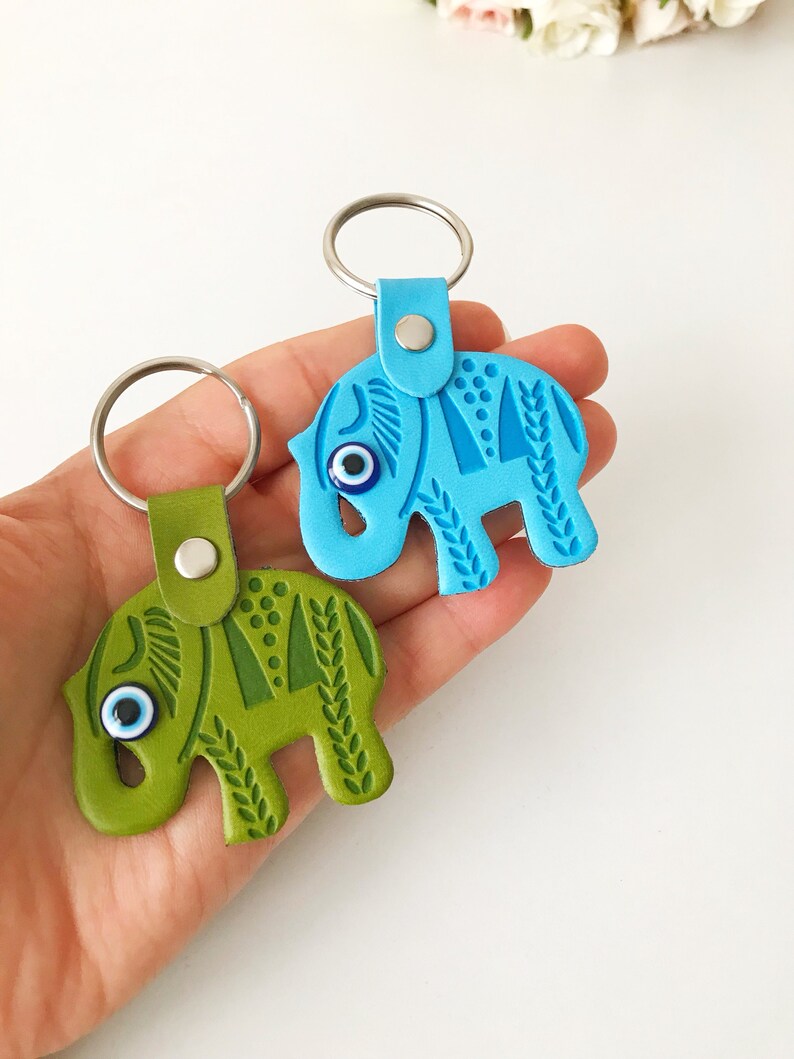 Elephant Keychain Evil Eye Keychain Elephant Keyrings Yoga Etsy