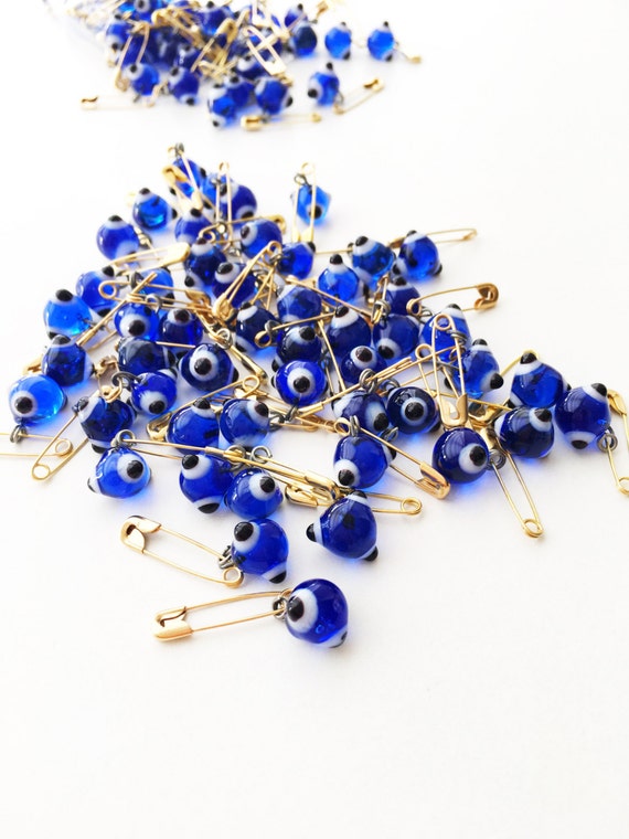 25 pcs evil eye safety pins tiny evil eye pins glass evil Etsy