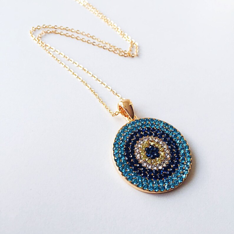 Evil Eye Necklace Rose Gold Evil Eye Jewelry Zirconia Evil Etsy