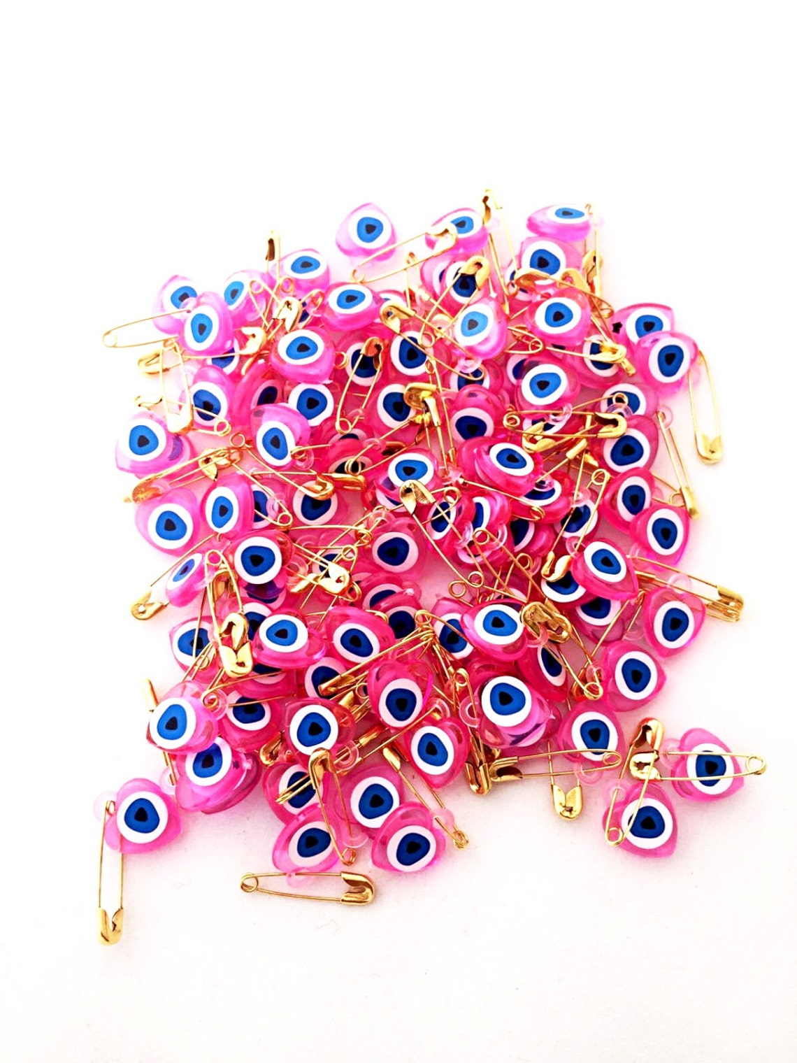 50 SALE 100 Pcs Evil Eye Safety Pins Evil Eye Beaded Etsy
