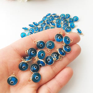 Evil eye charm, bulk set 100 pcs, evil eye beads, turquoise evil eye charms, wholesale evil eye, evil eye necklace charm, jewelry diy image 3
