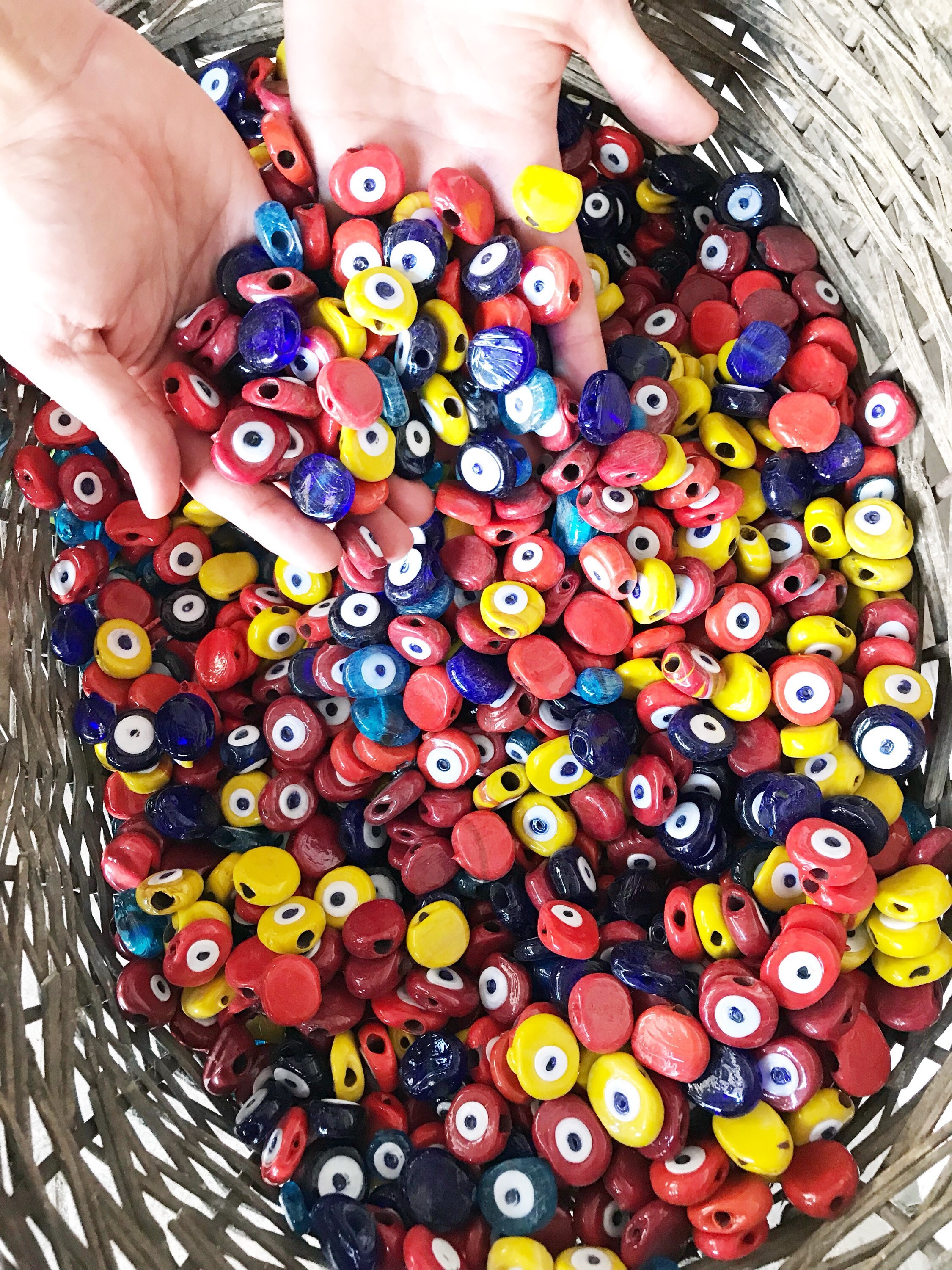 5 Pcs Evil Eye Beads Nazar Glass Beads Blue Evil Eye Charm Etsy