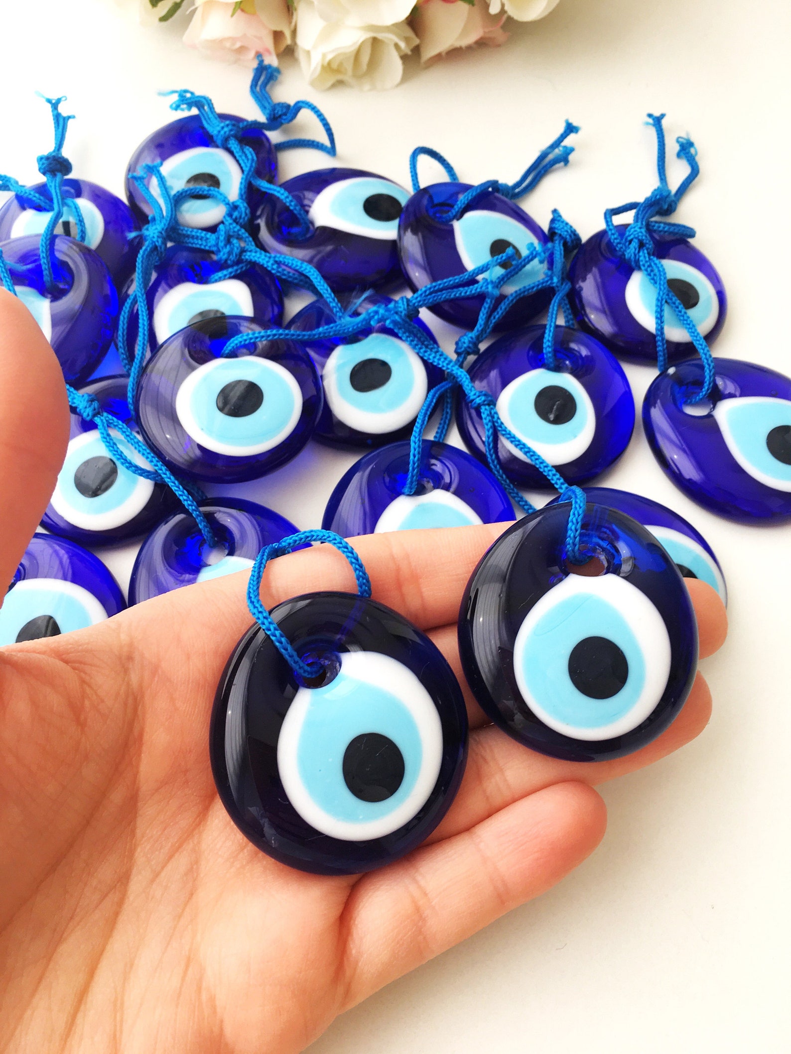 100 Pcs Blue Evil Eye Charm Beads 4.5cm Evil Eye Charm Etsy