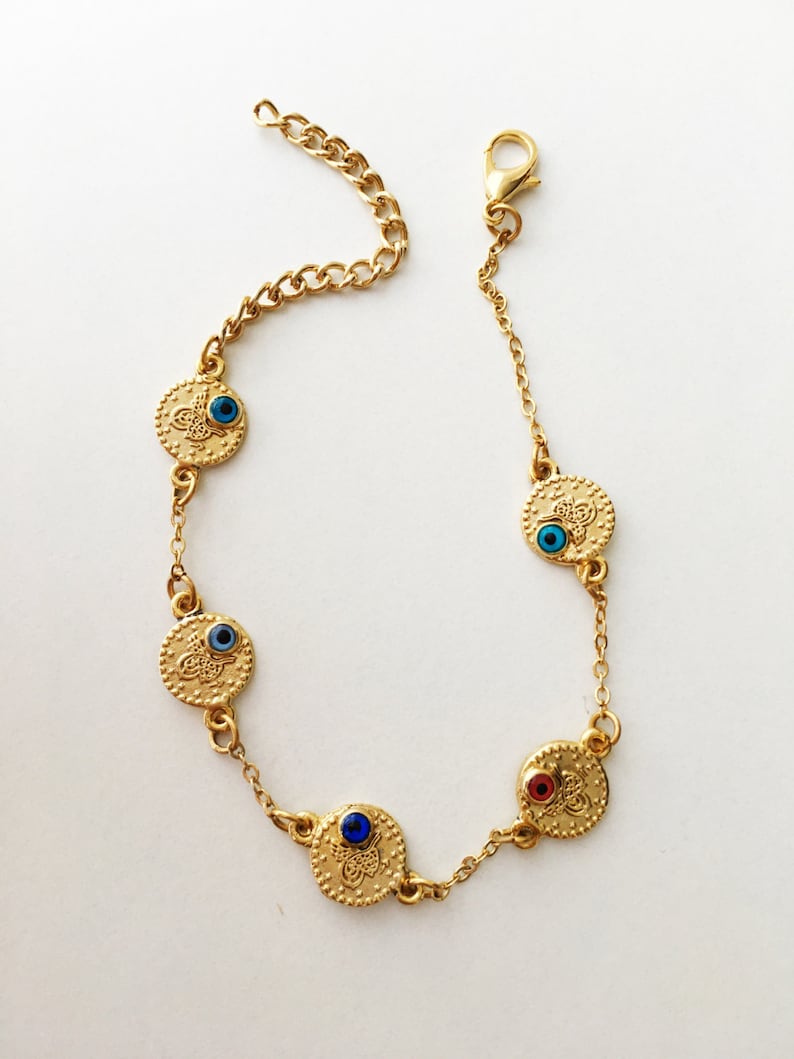 jewelry for mothers evil eye bead bracelet gold evil eye bracelet FREE SHIPPING gold evil eye jewelry Evil eye chain bracelet