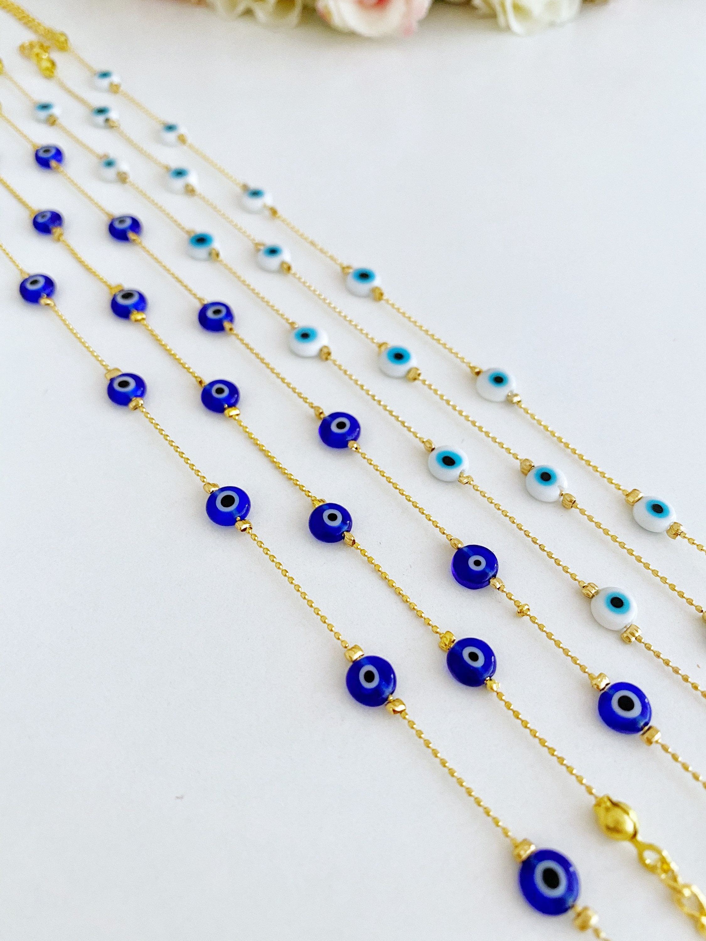 Evil Eye Anklet, Ankle Bracelet, Tiny 