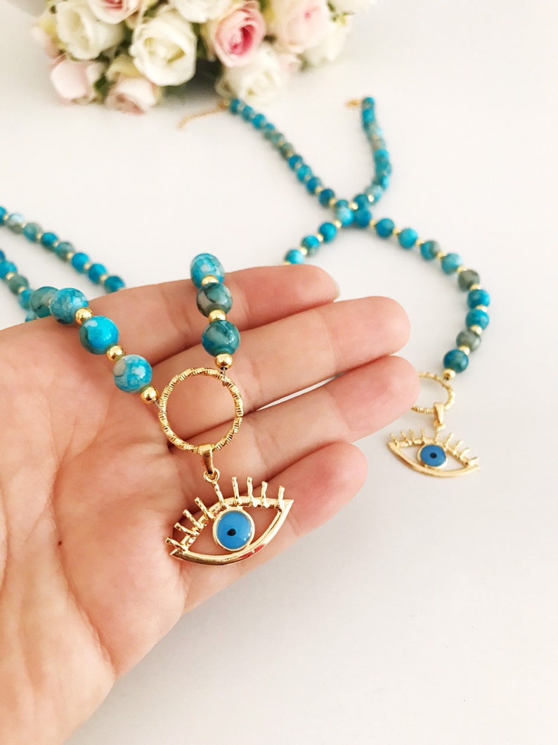Evil Eye Necklace Evil Eye Jewelry Gold Evil Eye Necklace Etsy
