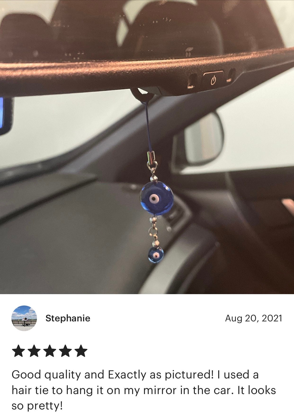 Evil Eye Beaded Rear View Mirror Car Charm – designsbyizzi