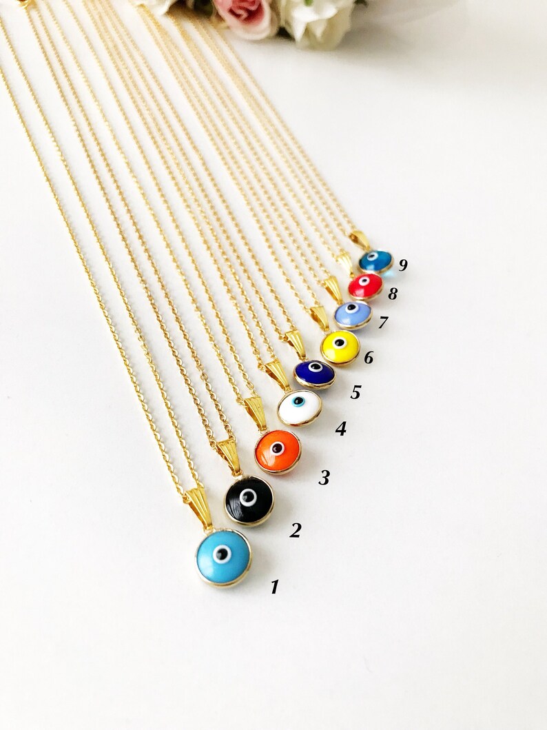 Turkish evil eye necklace gold Clearance