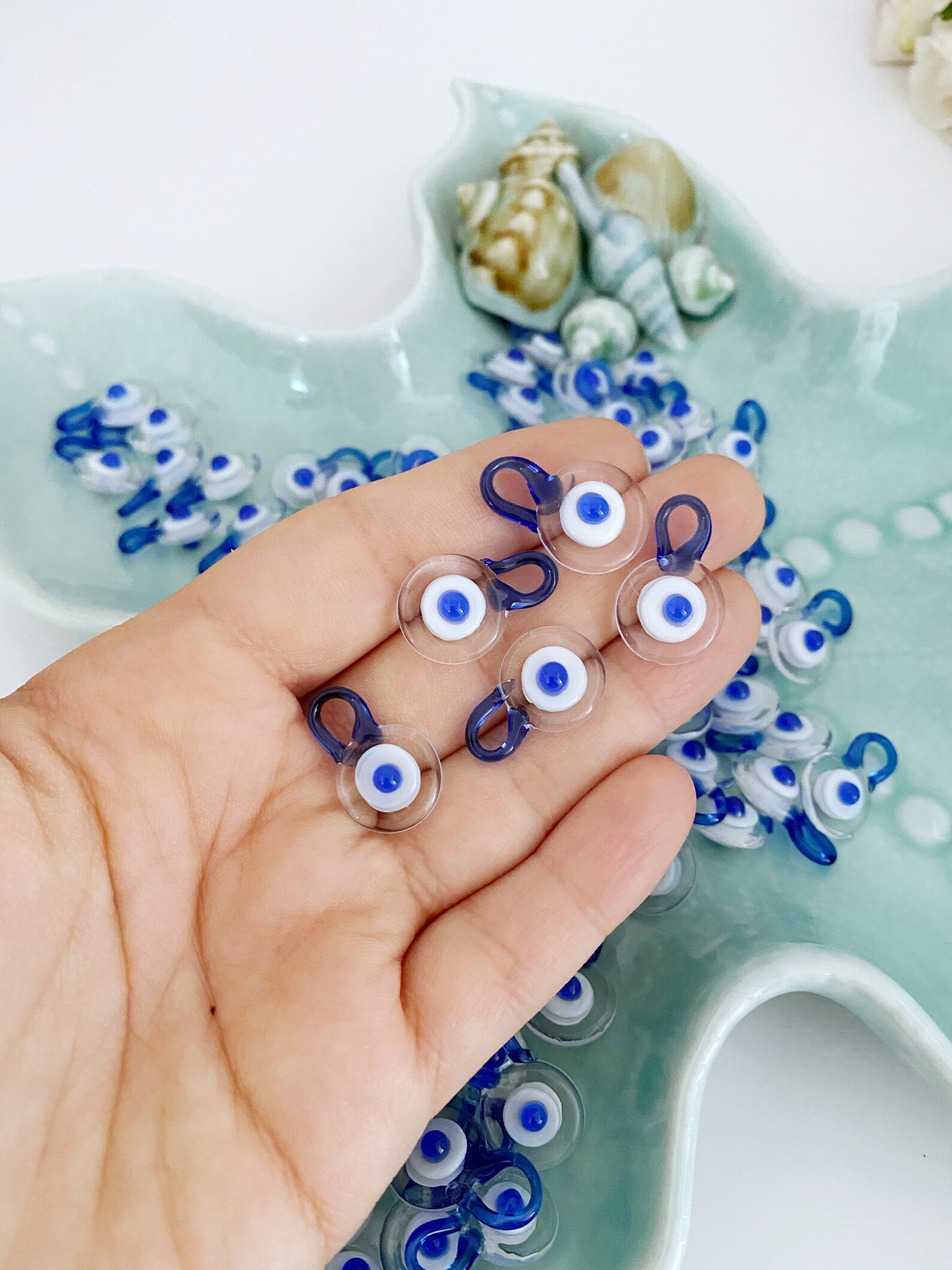 Clear Evil Eye Beads Evil Eye Charm Murano Glass Beads Evil Etsy