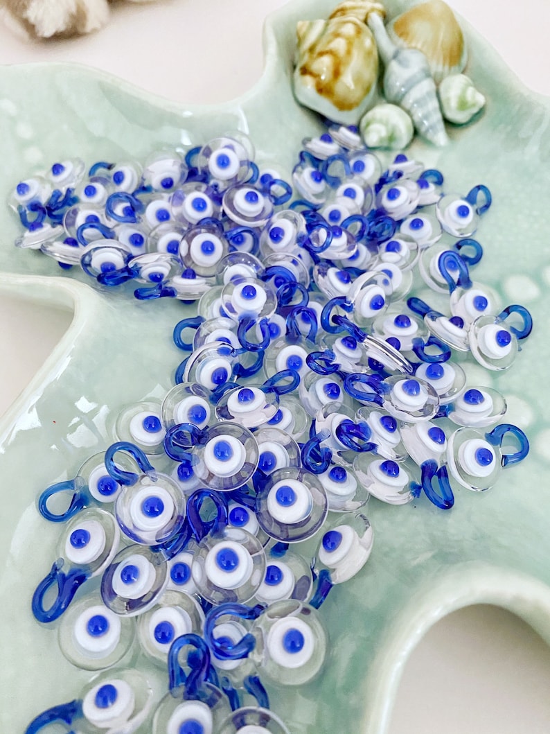 Clear Evil Eye Beads Evil Eye Charm Murano Glass Beads Evil Etsy
