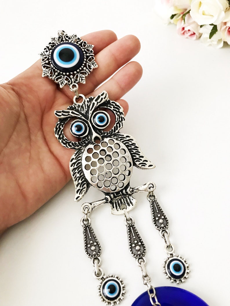 Owl Wall Decor Evil Eye Wall Hanging Owl Wall Decal Owl Etsy