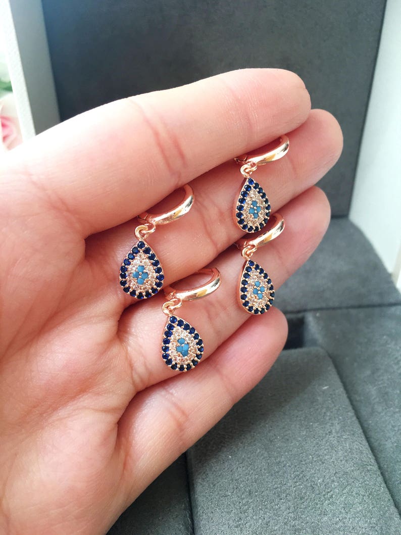 evil eye hoop earrings silver