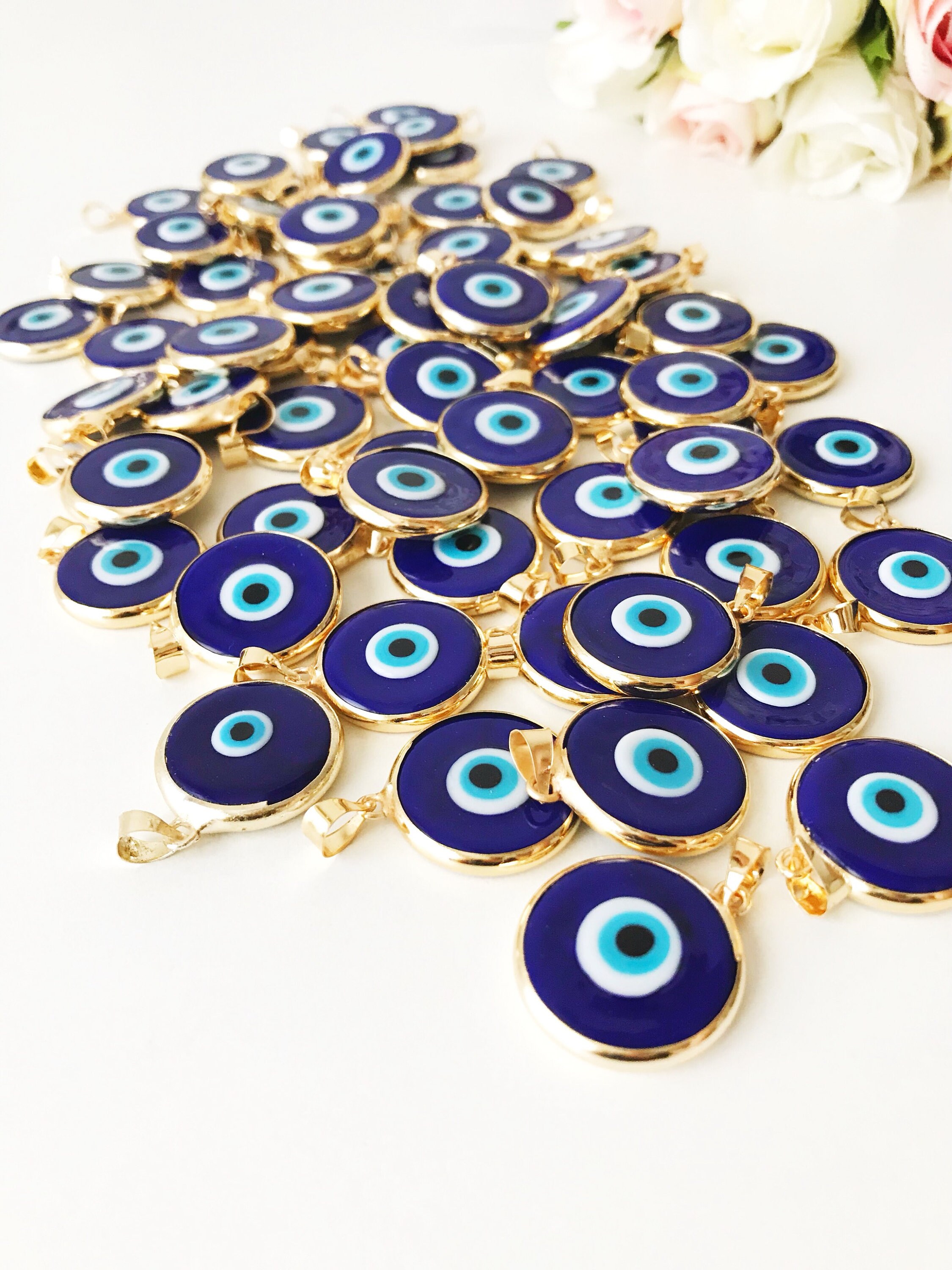 Evil Eye Bead Bulk Murano Glass Beads Evil Eye Pendant Etsy