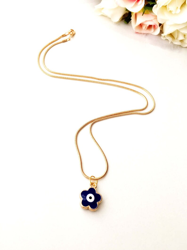 Four Clover Leaf Evil Eye Necklace Choker Necklace Clover Etsy