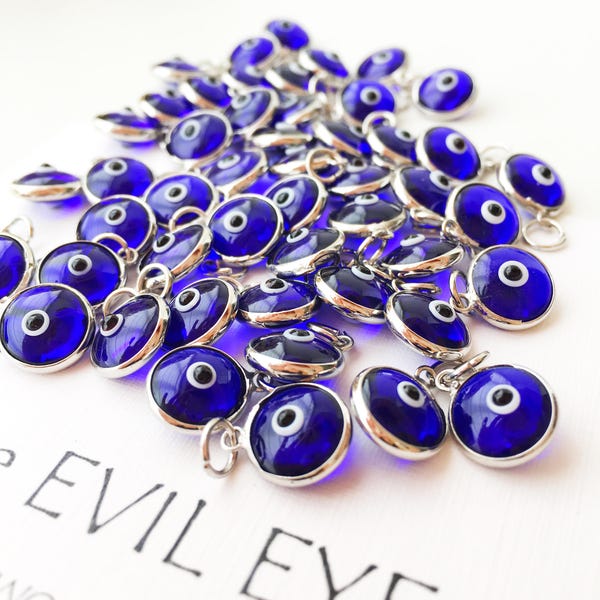 Evil eye charm | blue evil eye beads | glass evil eye charms | evil eye beads connectors | turkish evil eye jewelry | evil eye necklace