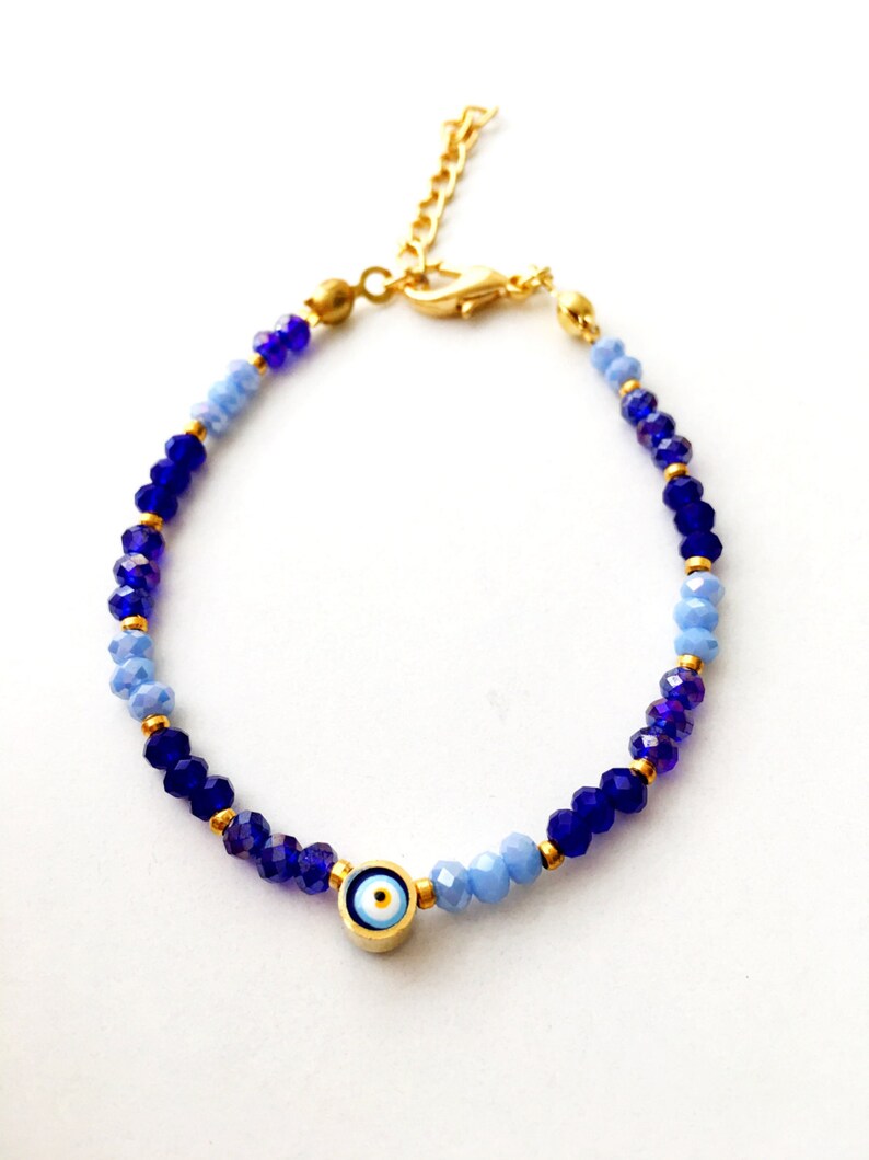 Evil eye bracelet blue beaded bracelet blue miyuki beads Etsy