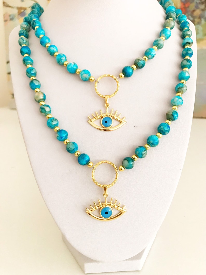 Evil Eye Necklace Evil Eye Jewelry Gold Evil Eye Necklace Etsy