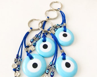 Evil eye keychain, turquoise evil eye bead, turquoise keychain, evil eye charm, evil eye key ring, evil eye bag charm, evil eye accessories