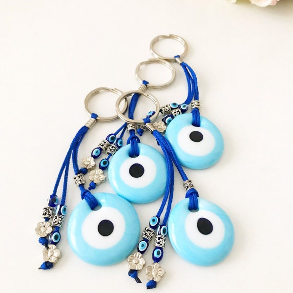 Evil eye keychain, turquoise evil eye bead, turquoise keychain, evil eye charm, evil eye key ring, evil eye bag charm, evil eye accessories