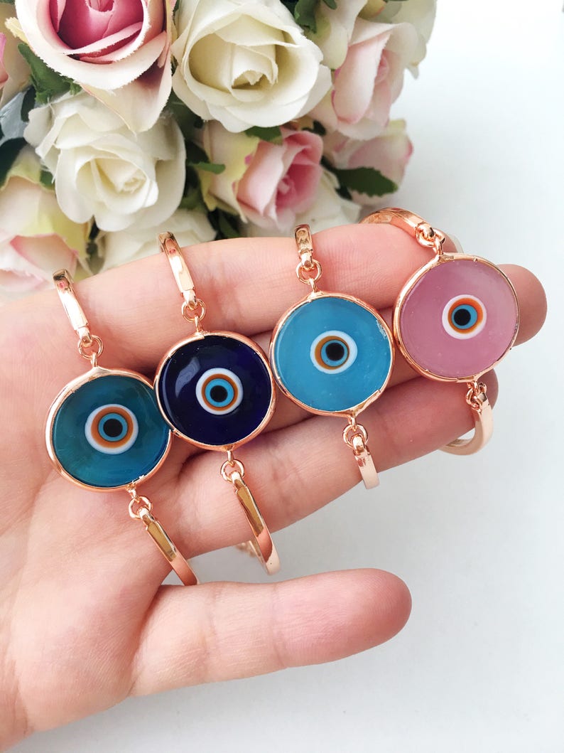 Baby Pink Evil Eye Bracelet Evil Eye Murano Glass Bracelet Etsy