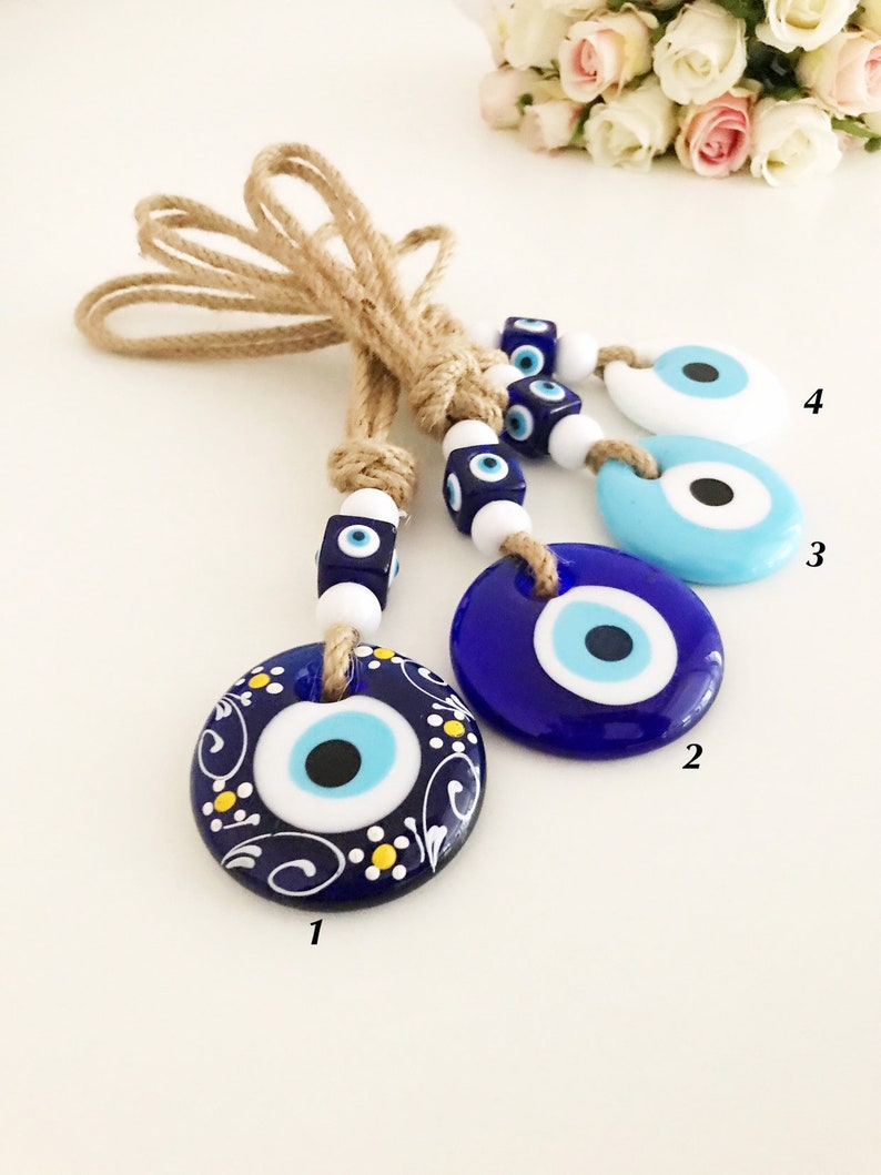 Evil Eye Wall Hanging Christmas Tree Decoration White Evil Etsy