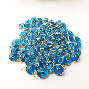 Evil eye charm, bulk set 100 pcs, evil eye beads, turquoise evil eye charms, wholesale evil eye, evil eye necklace charm, jewelry diy image 4