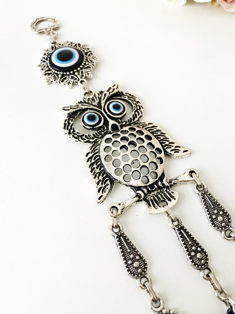 Owl Wall Decor Evil Eye Wall Hanging Owl Wall Decal Owl Etsy