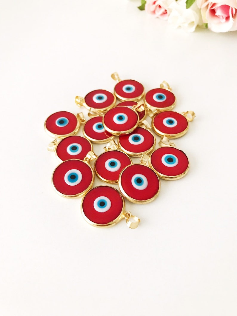 Red Evil Eye Bead BULK Murano Glass Beads Evil Eye Pendant Etsy
