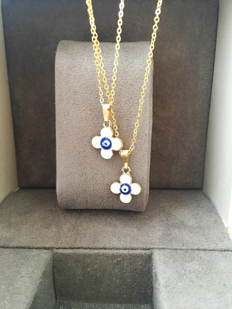 clover charm necklace eye evil eye jewelry blue evil eye evil eye charm necklace Evil eye necklace gold chain necklace evil eye beads