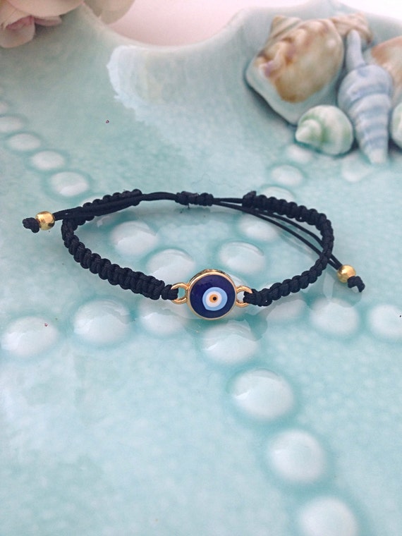The Bling Stores Black & White Evil Eye Protection nazariya Beads Bracelet  (free size) : Amazon.in: Fashion