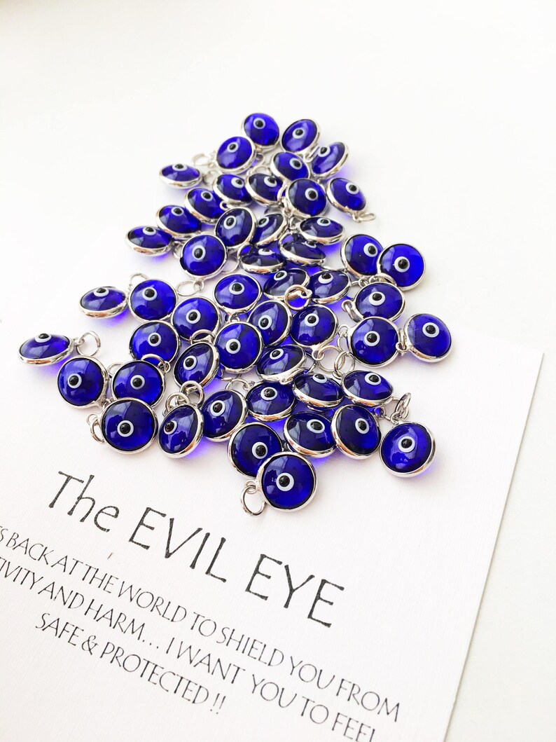 Evil Eye Charm Blue Evil Eye Beads Glass Evil Eye Charms Etsy