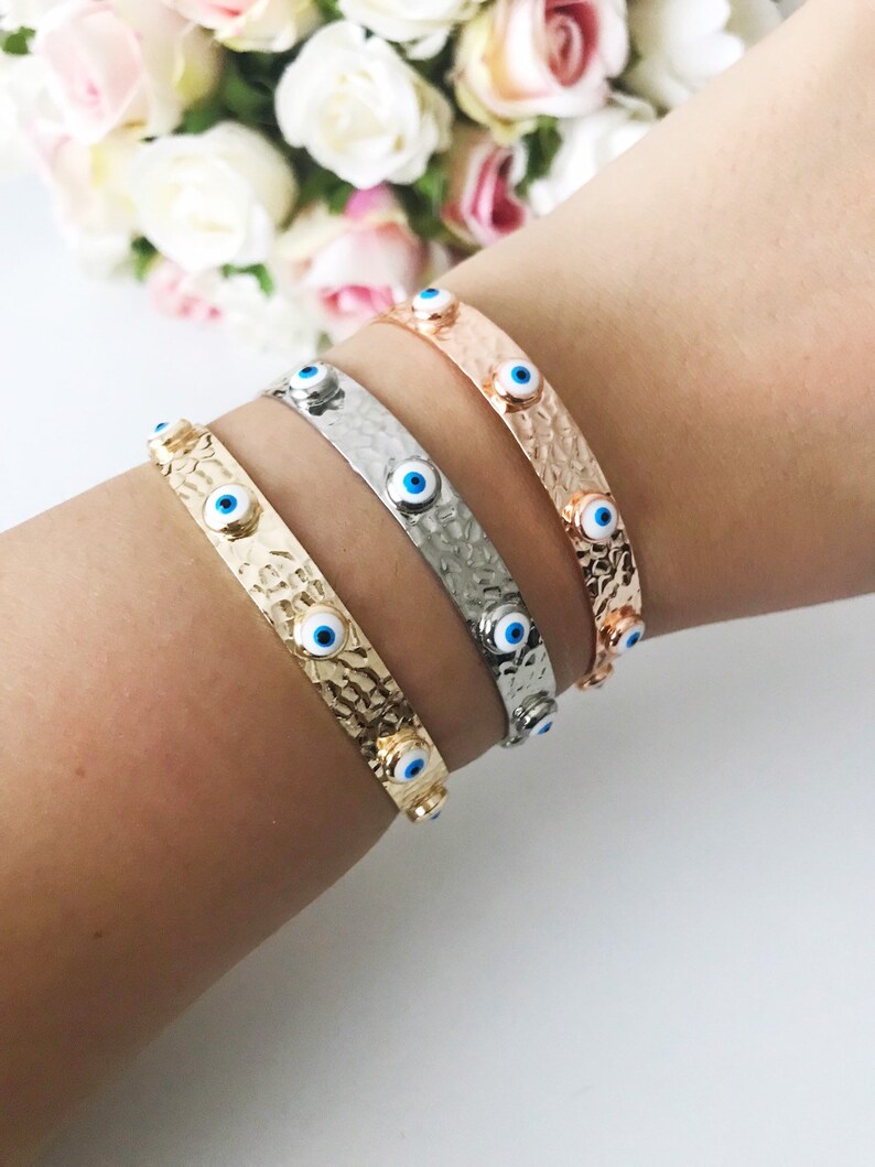 Evil Eye Bracelet Cuff Bracelet Evil Eye Bangle Bracelet Etsy